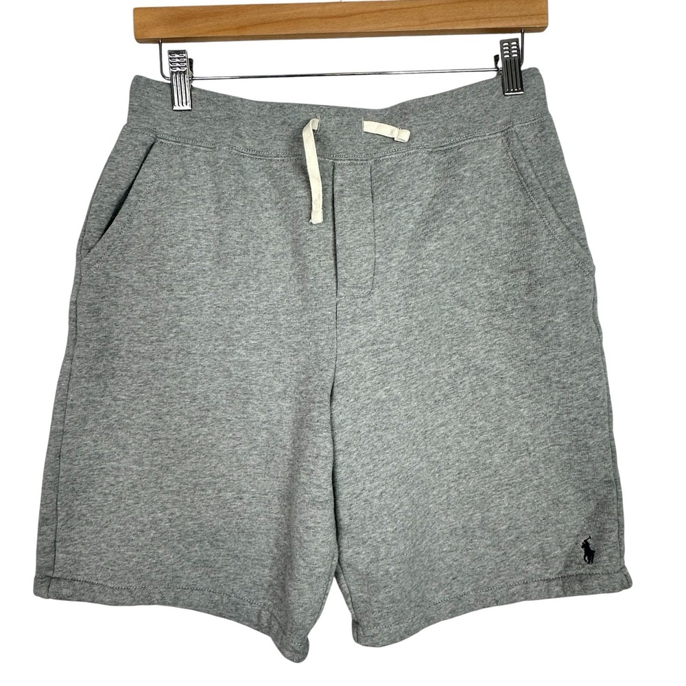 Polo Ralph Lauren Boys XL 18-20 Gray Sweat Shorts Pony Logo Cotton Blend